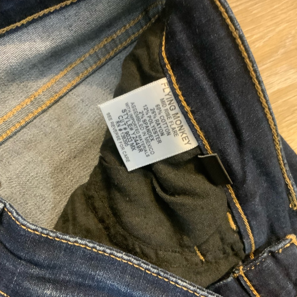 Flying Monkey Deep Indigo Flare Jeans. Size 27 - Picture 4 of 5